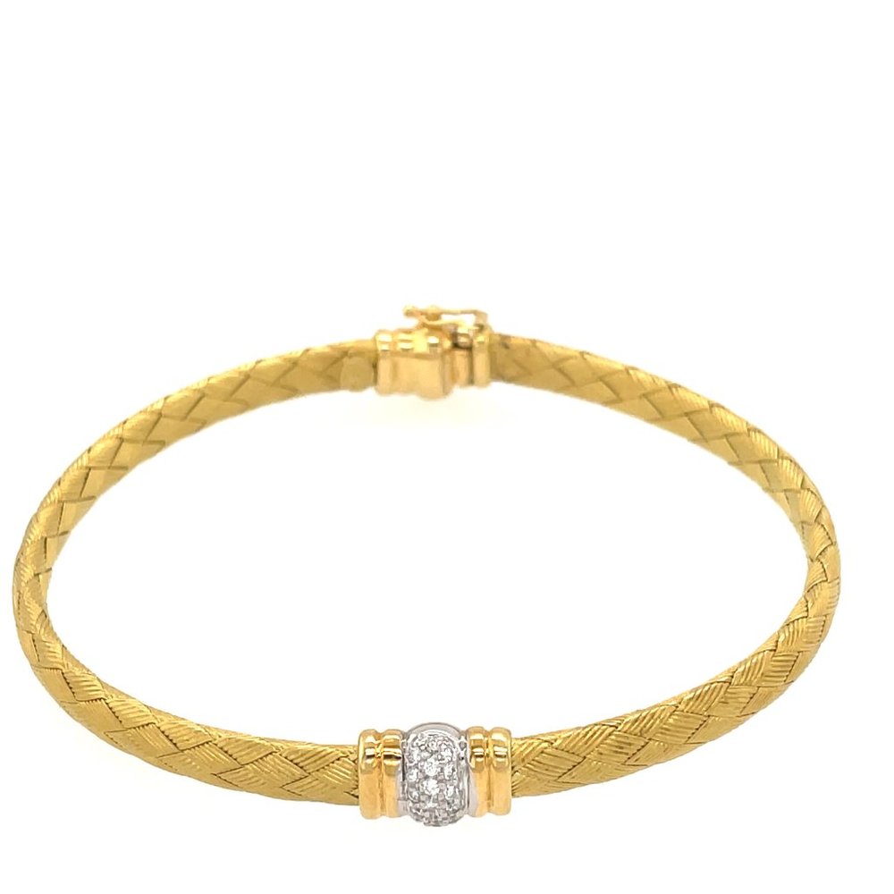Super Cute! Roberto Coin 18K Yellow Gold Diamond Silk Weave Bracelet